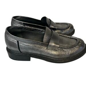 Fru.It Leather Loafers Made In Italy‎ Women's Size 36.5 US Size 6 Steel Color